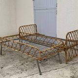 Rattan leg bed 1960