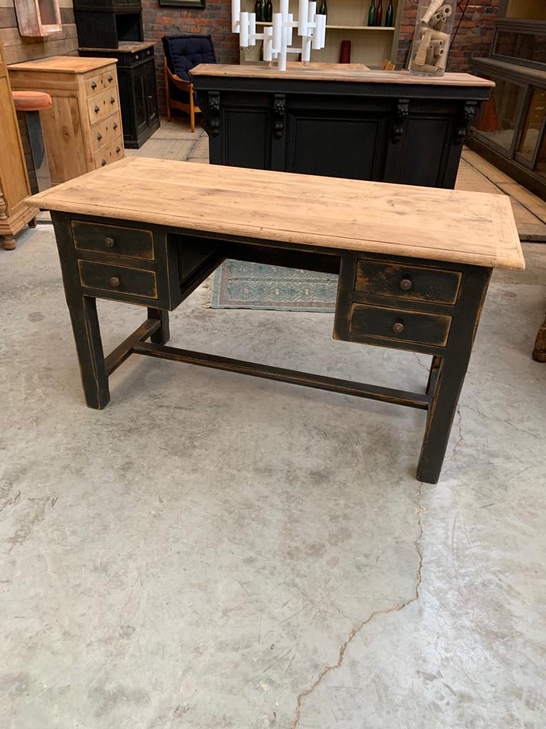 Black patina oak desk