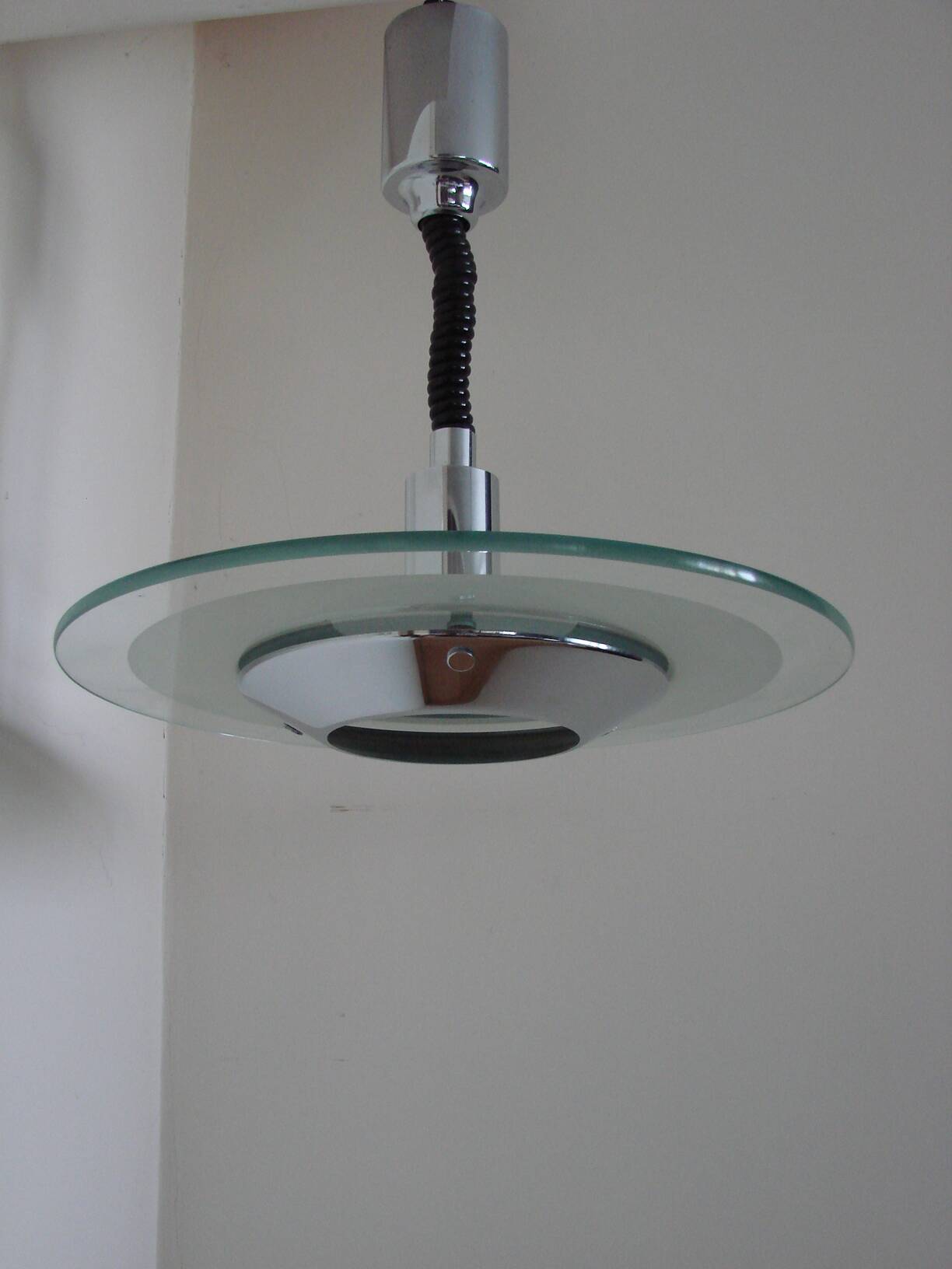 Helestra pendant lamp, Germany, 1970s | Chrome and glass | Vintage design
