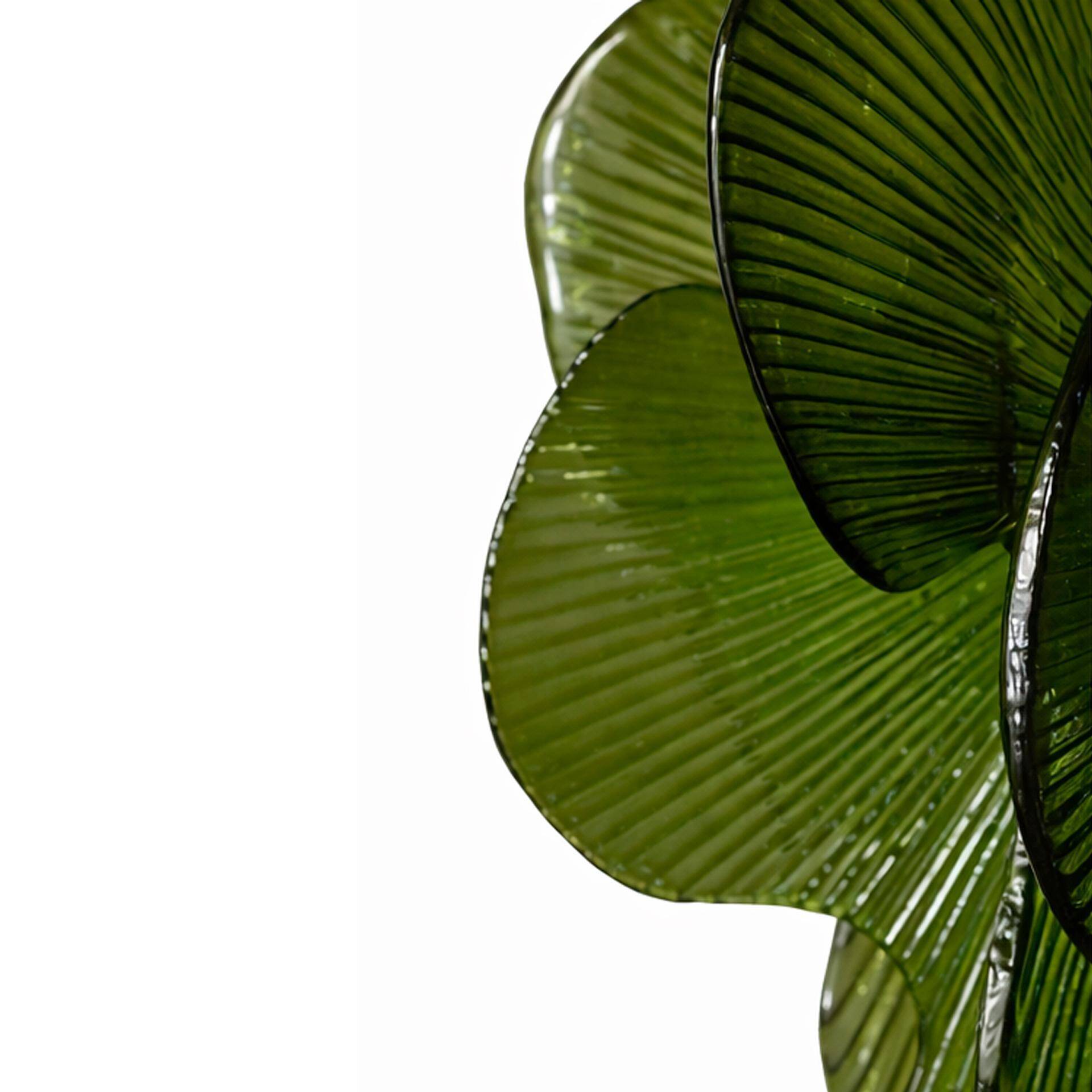 Midmodern Style Italian Brass Pendant Lamp with Bright Green Murano Glass Slabs