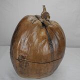 Old vintage decorative coconut ice cube bucket