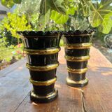 Pair of hyalite glass vases