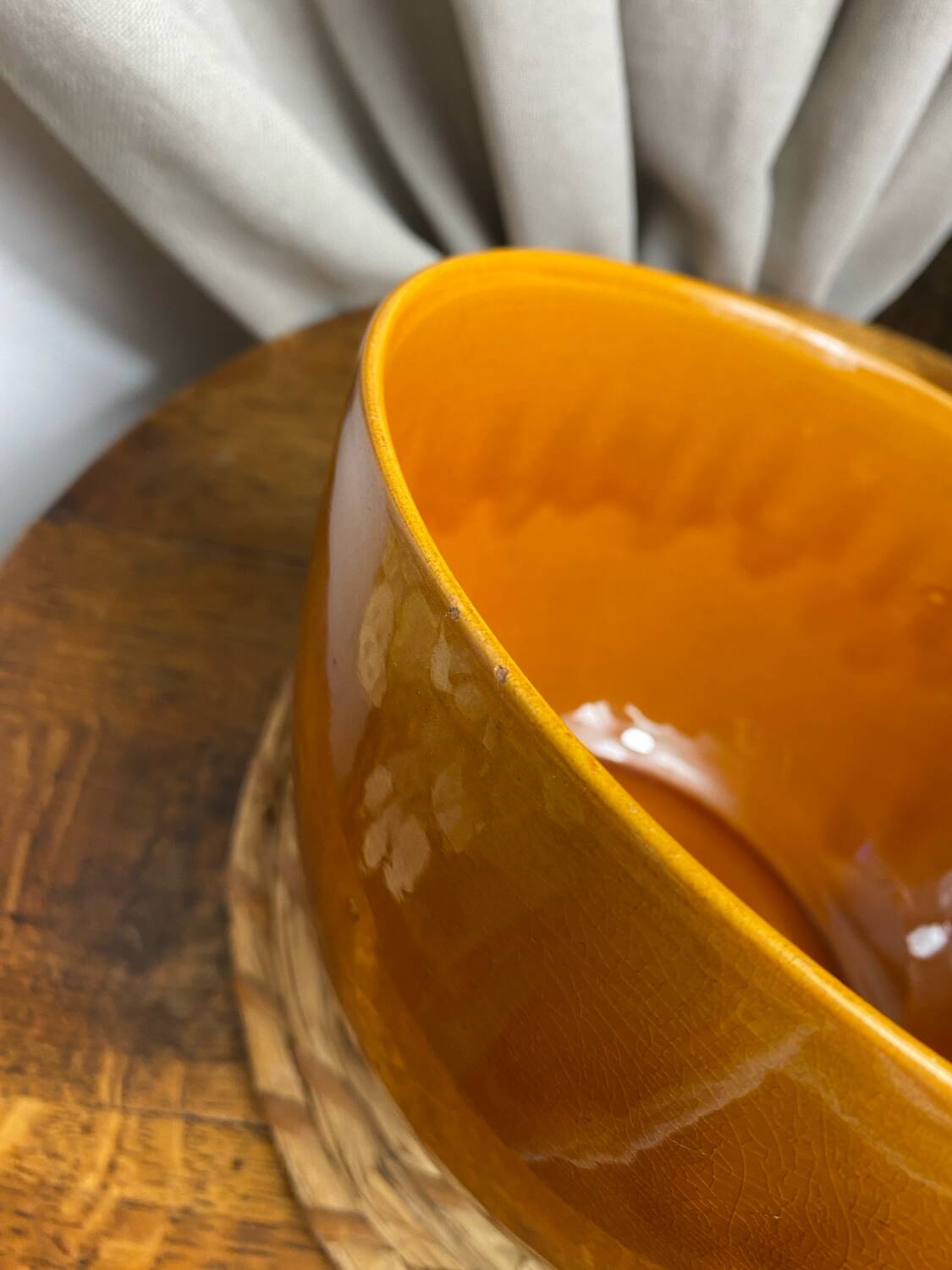 Glazed ceramic salad bowl