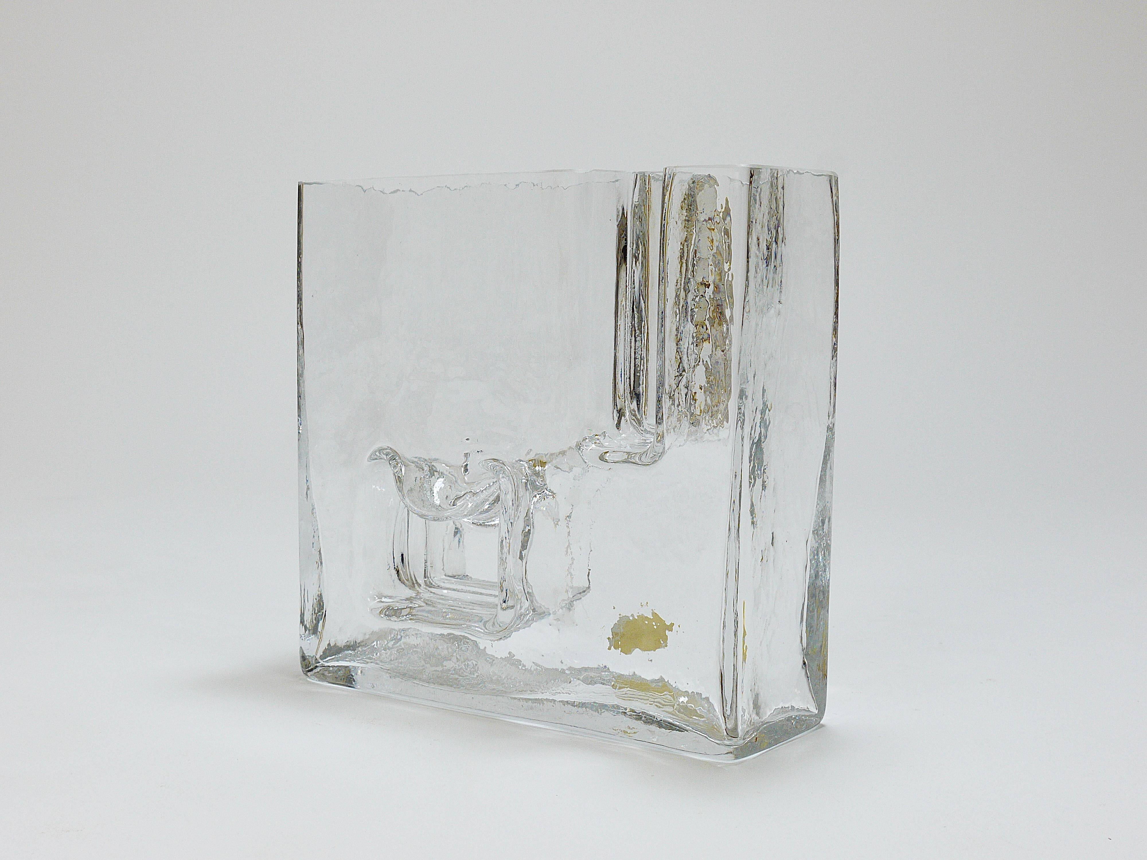 Ice Op Art glass vase by Claus Josef Riedel, Austria, 1970s