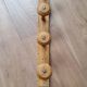 Patère 4 branches en bois tourné vintage
