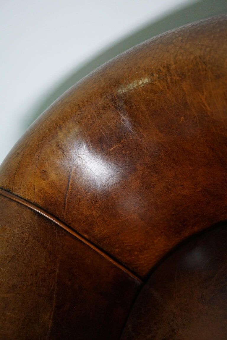 Vintage club chair in cognac leather Netherlands