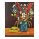 Flowers with Hat Still Life Painting Signed 60x50cm