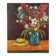 Flowers with Hat Still Life Painting Signed 60x50cm
