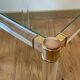 Bedside table, acrylic and glass side table, 1970.