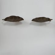 Pair of vintage wall lights, patinated brass, France, 1970.