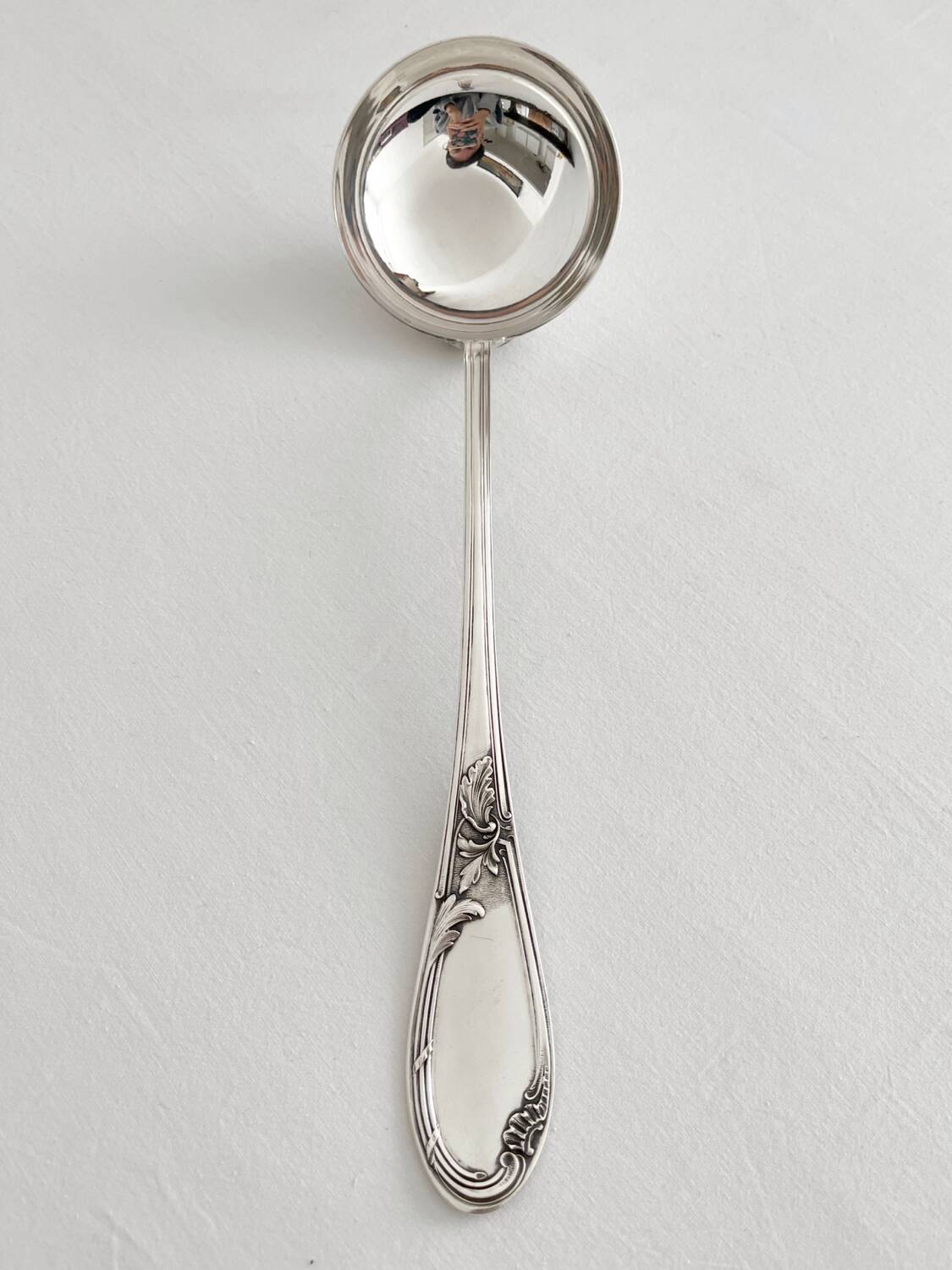 Antique Apollo silver metal ladle