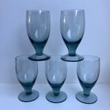 Set of 5 glasses with liqueur smoked glass design 70s