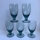 Set of 5 glasses with liqueur smoked glass design 70s
