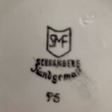 Théière Schramberg avec sucrier et pot à lait motif fleurs peint à la main