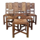 Set of 6 Art Deco oak chairs