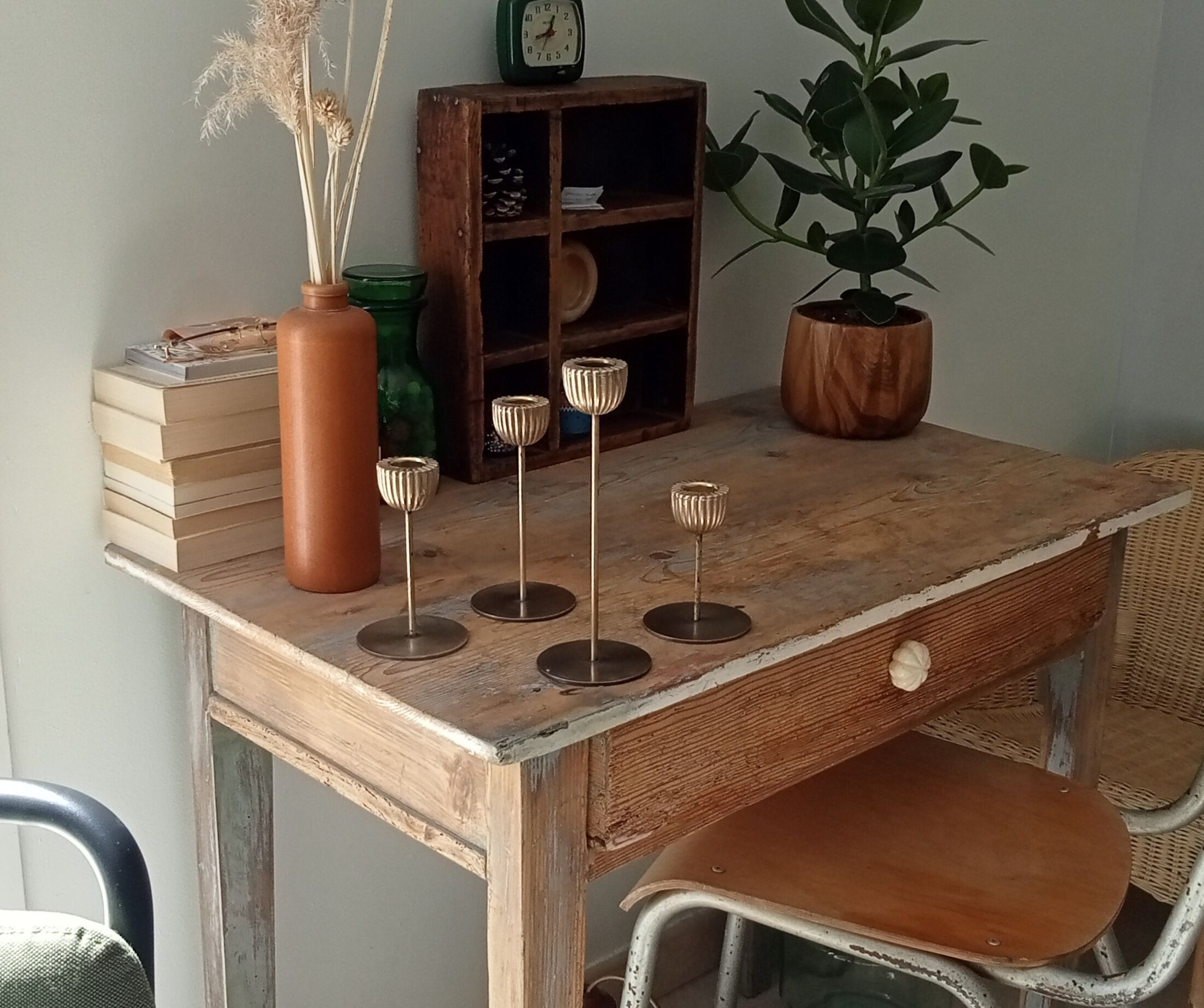 Series of Brass Tulip Candle holders 60s/70s
