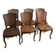 Set of 6 Louis XV chairs Cherry and canework
