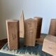Vintage antique wooden geometric educational shapes. Italy, early 20th C