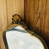 Baroque style gilded wooden mirror with shell 50x40cm