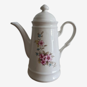 Cafetière ou théière en porcelaine chinoise décor fleuri vintage