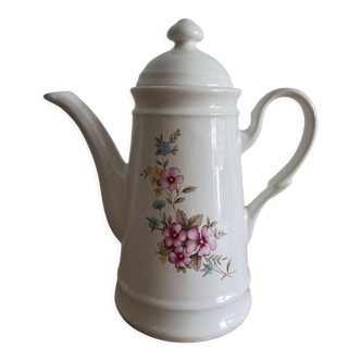 Cafetière ou théière en porcelaine chinoise décor fleuri vintage