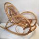 Old Italian vintage rattan rocking chair for children