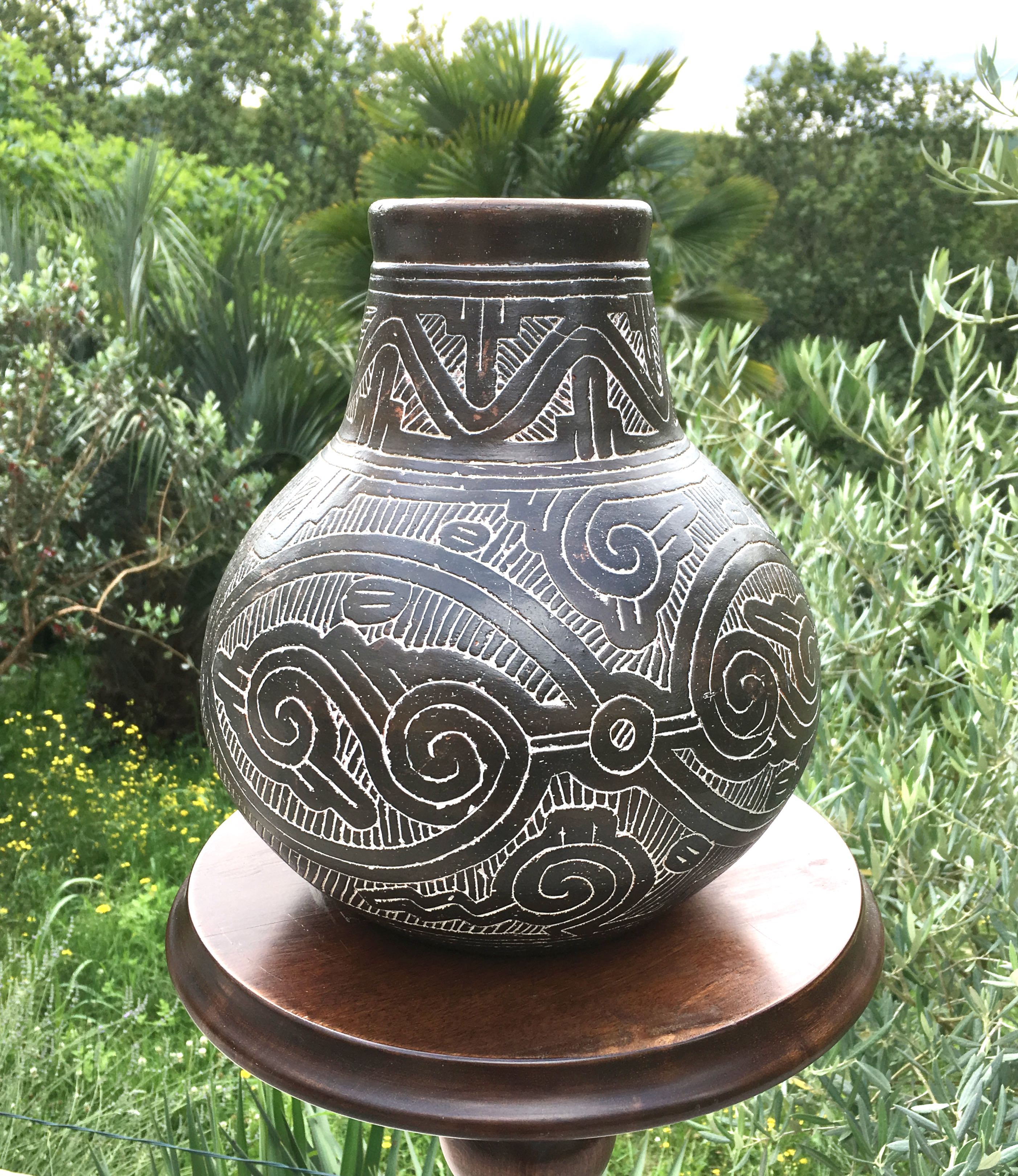 Handmade earthen vase