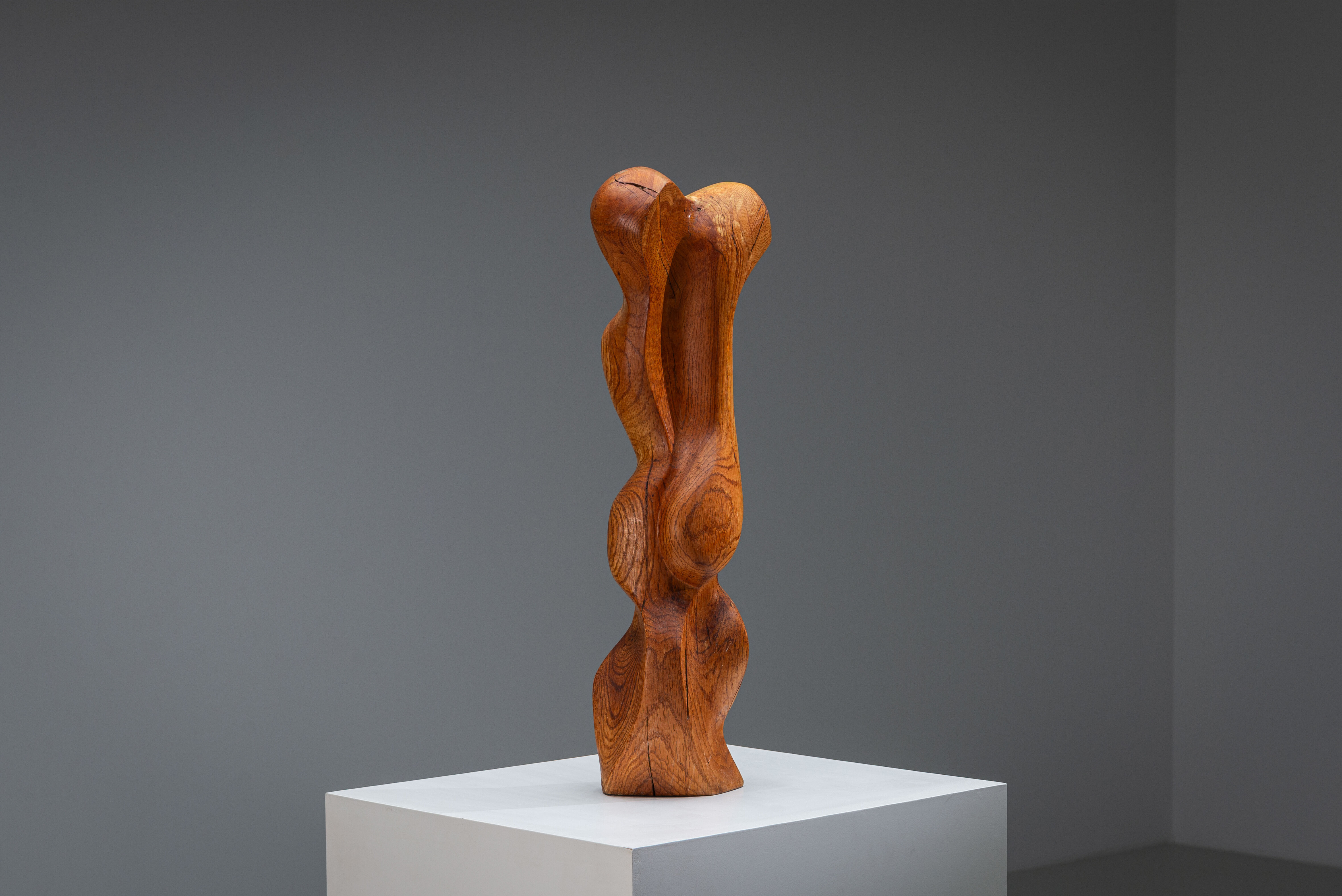 Abstract biomorphic wooden sculpture 1978
