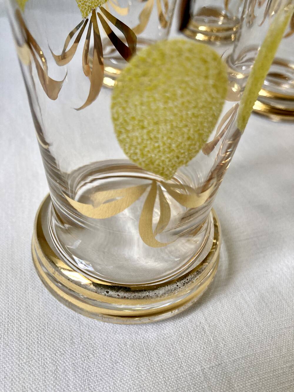Lemonade service, lemon and golden foliage decor, France, 1960s-70s.