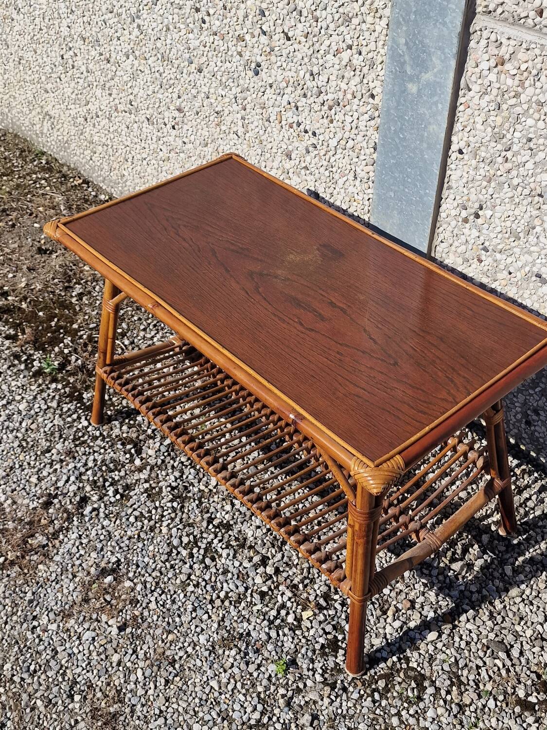 Vintage rattan coffee table
