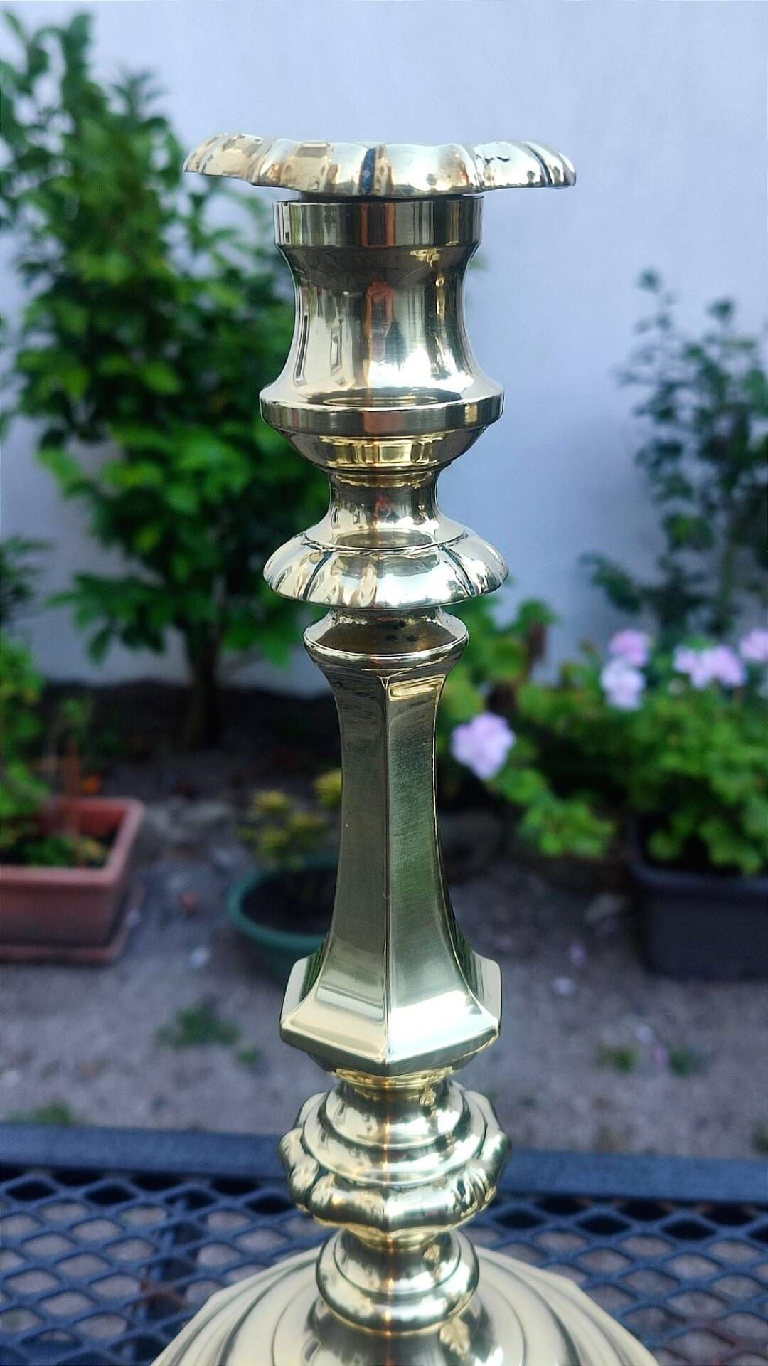 Magnificent pair of golden candlesticks