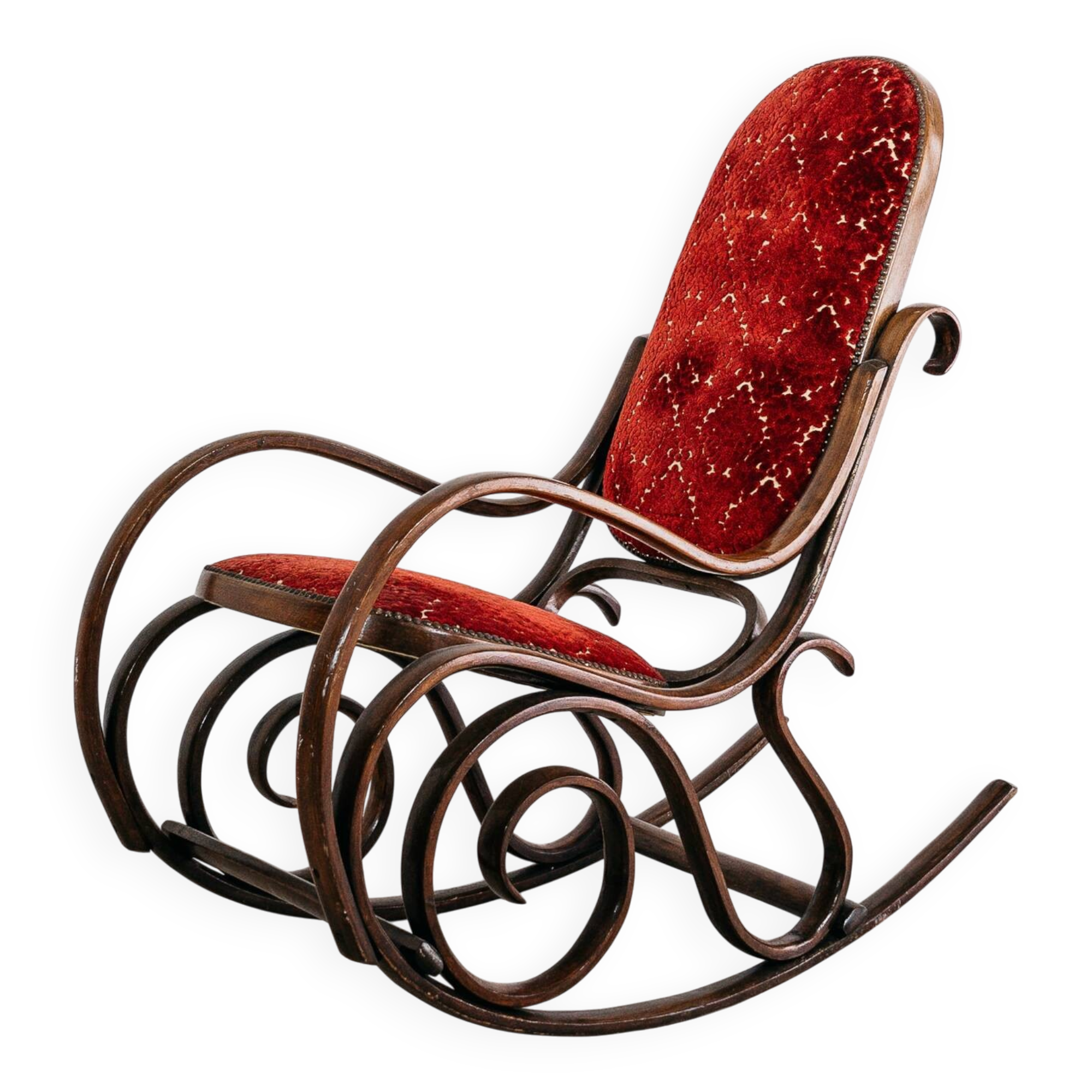 Fauteuil à bascule Thonet vintage design milieu du siècle
