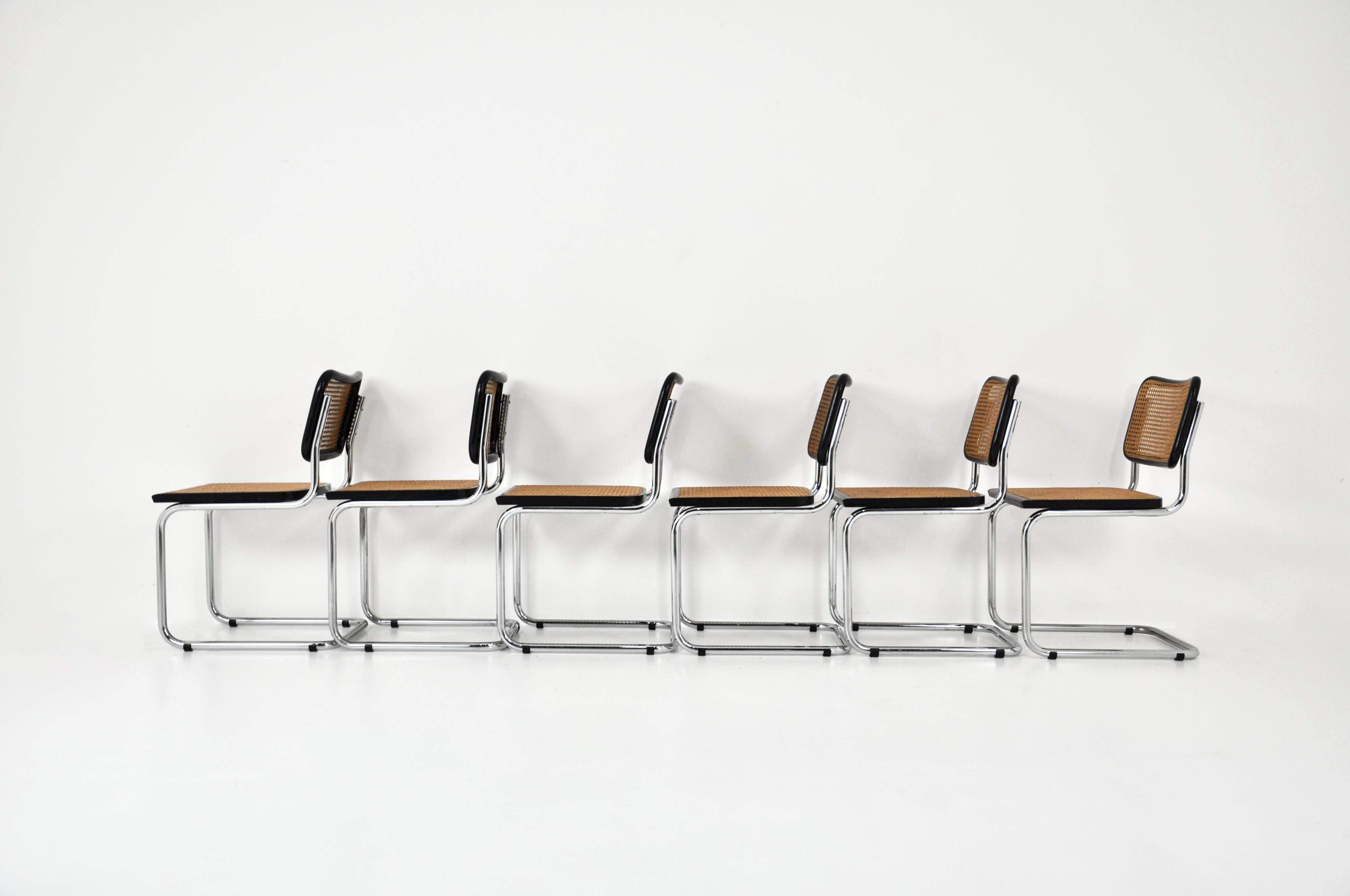 Ensemble de 6 chaises de salle à manger style B32 par Marcel Breuer