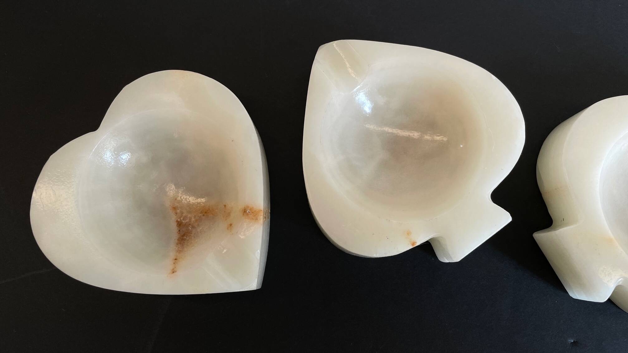 Vintage playing cards onyx ashtrays