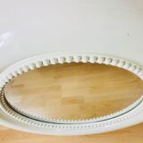 American beige round wall mirror 1970