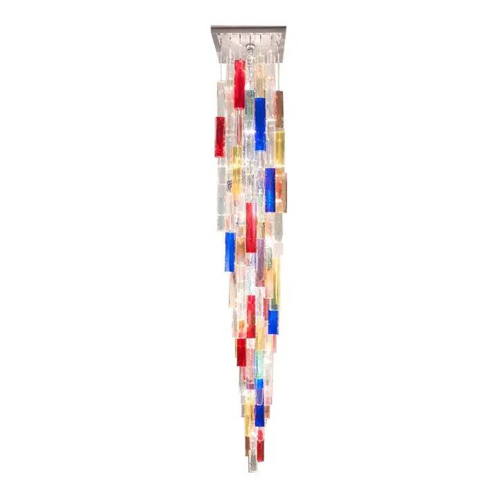 Monumental Contemporary Multicolour “Square Bark” Murano Glass Italian Casca