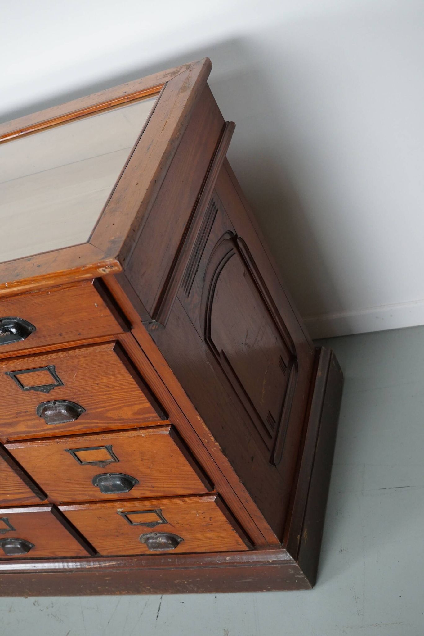 Large Pitch Pine Jewelry Counter/Cabinet, Paris, France, 1930s