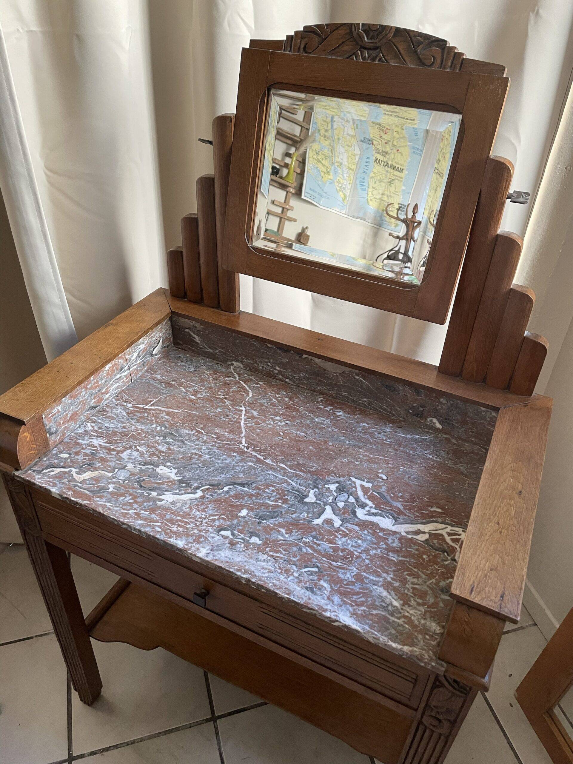 Art Deco oak dressing table