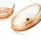 Art Deco bonbonniere, rosalin crystal, Moser, Czechoslovakia, 1930s
