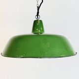 Industrial Green Enamel Factory Pendant Lamp, 1960s