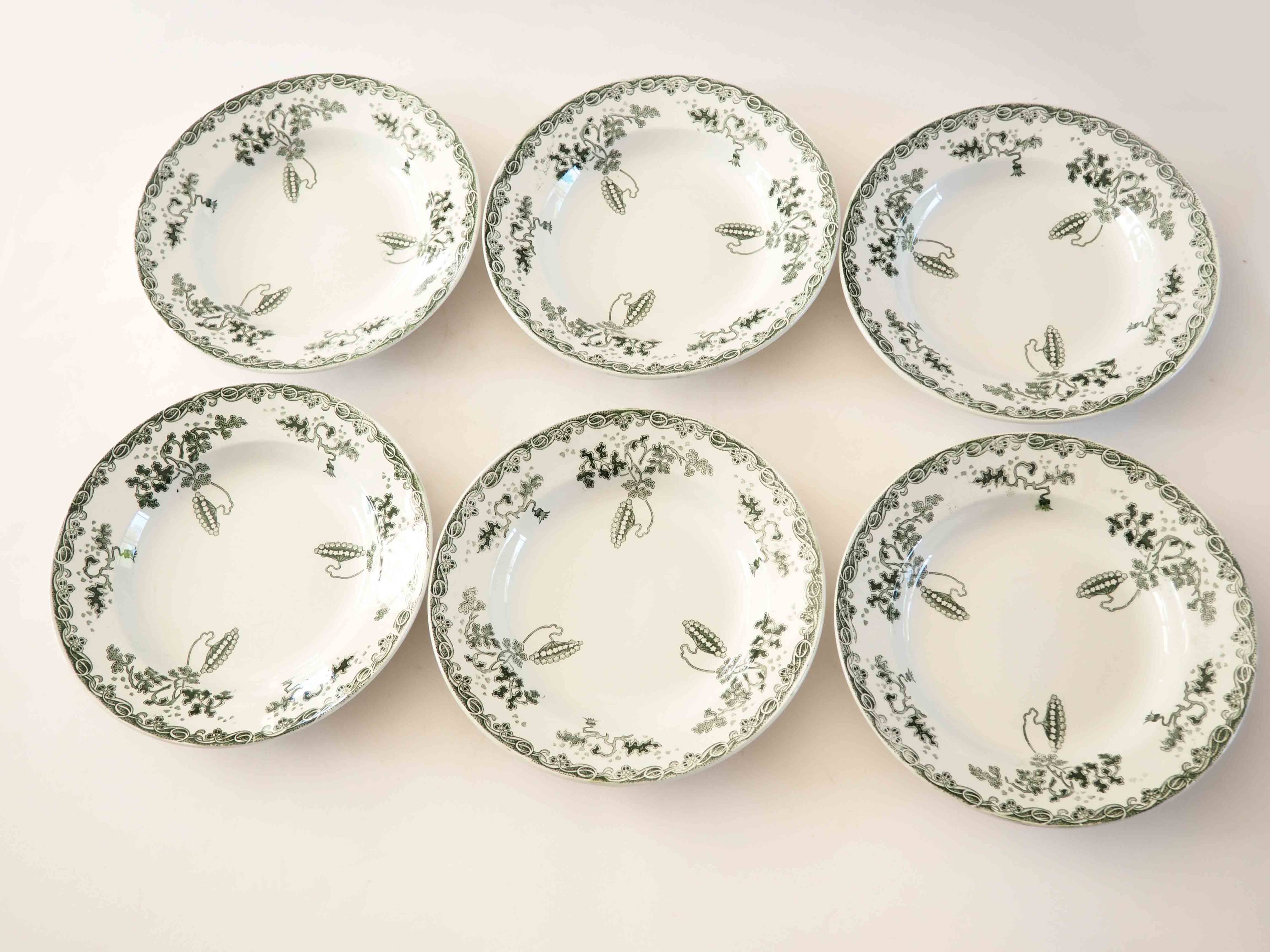 6 Terre de fer Modernstyle deep plates