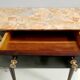 Ebonized Beech Console with a Demilune Macchiavecchia Marble Top attr. to Paolo Buffa