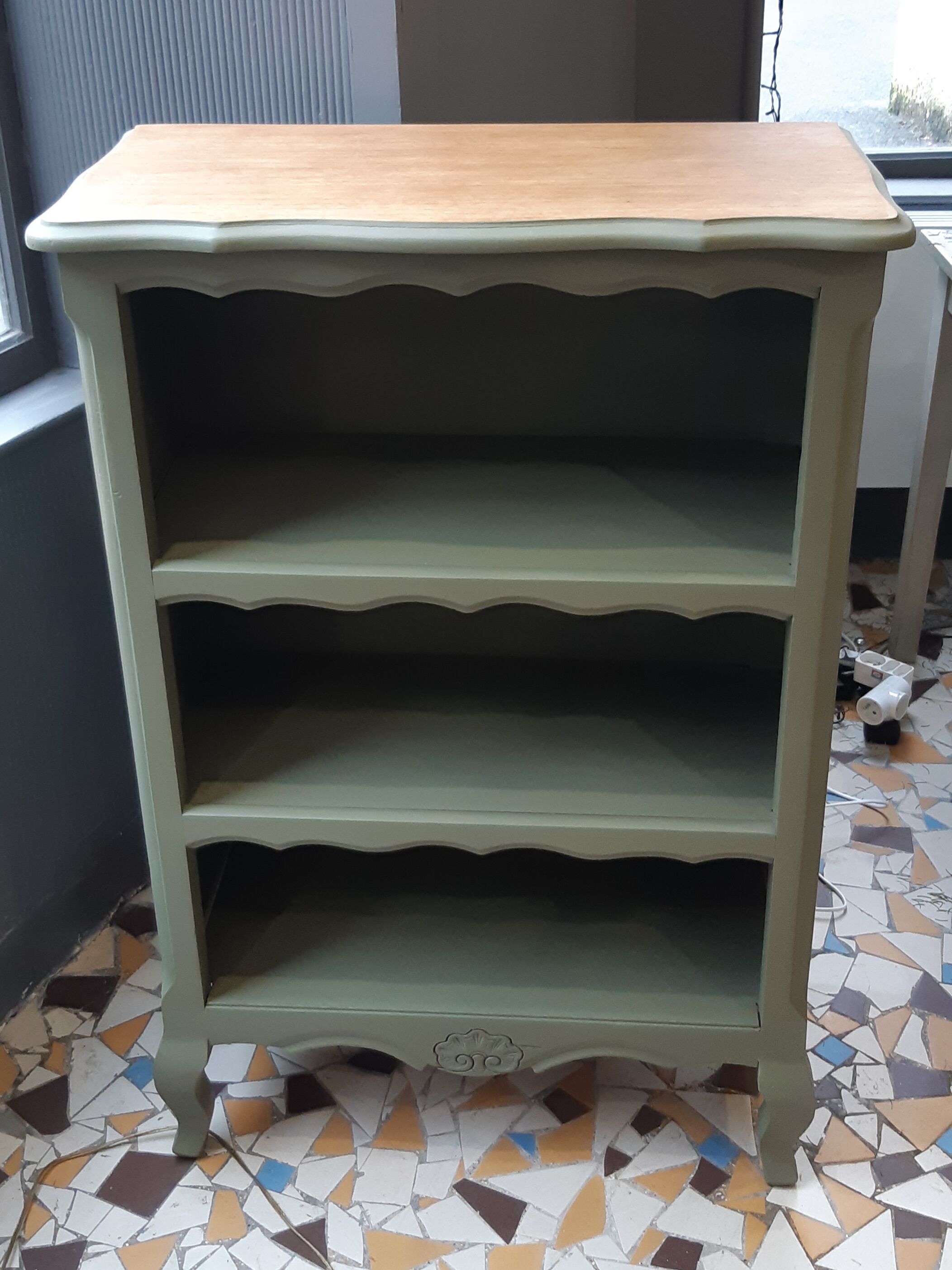 Bibus bookcase wood and khaki green