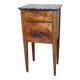 Directoire bedside table in walnut with marble top.