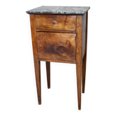 Chevet Directoire en noyer dessus marbre