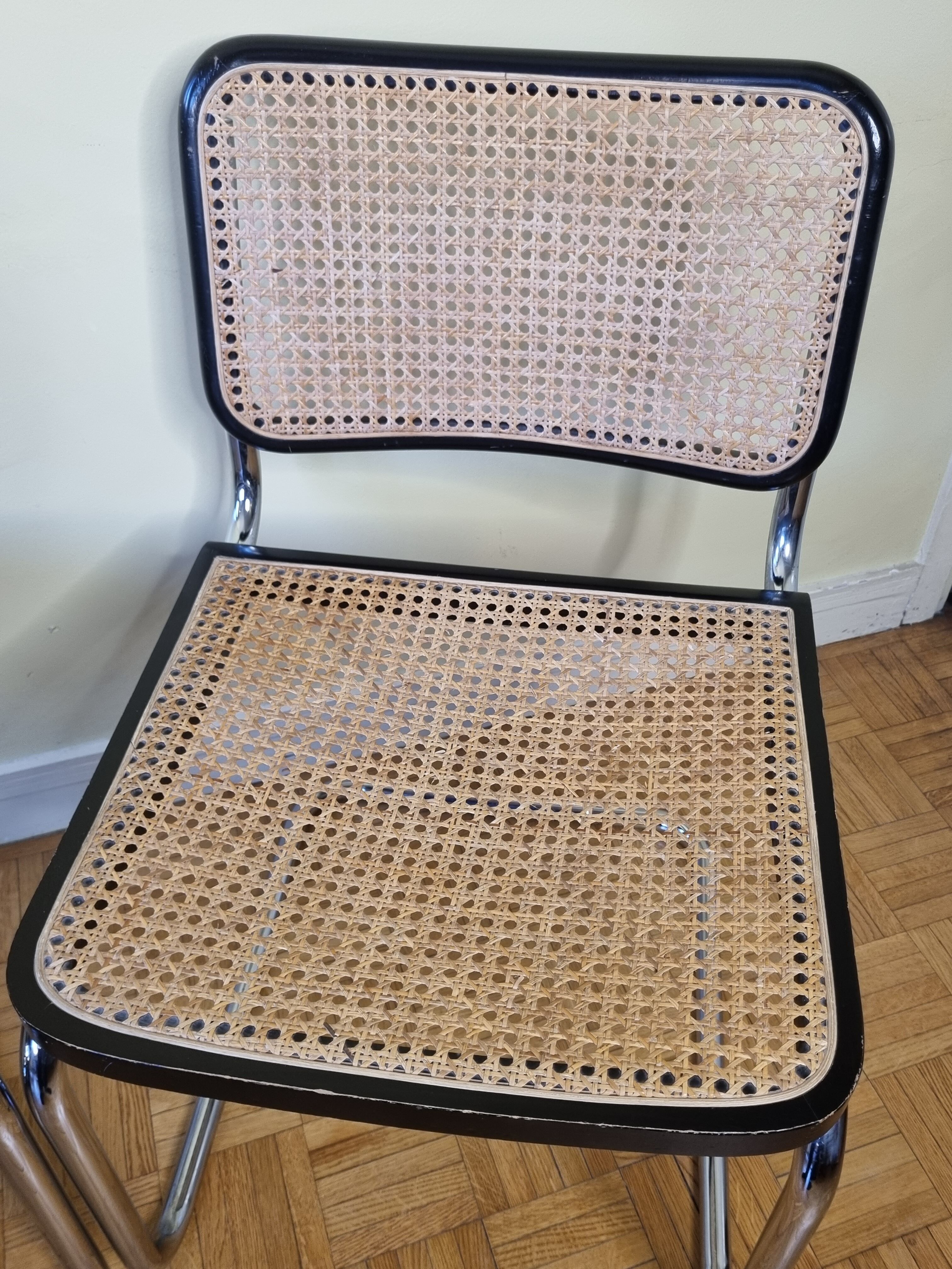 Pair of chairs designed Bauhaus style, 80s, made in Italy
