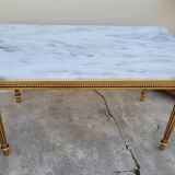 Table basse style Louis XVI en marbre et bois doré