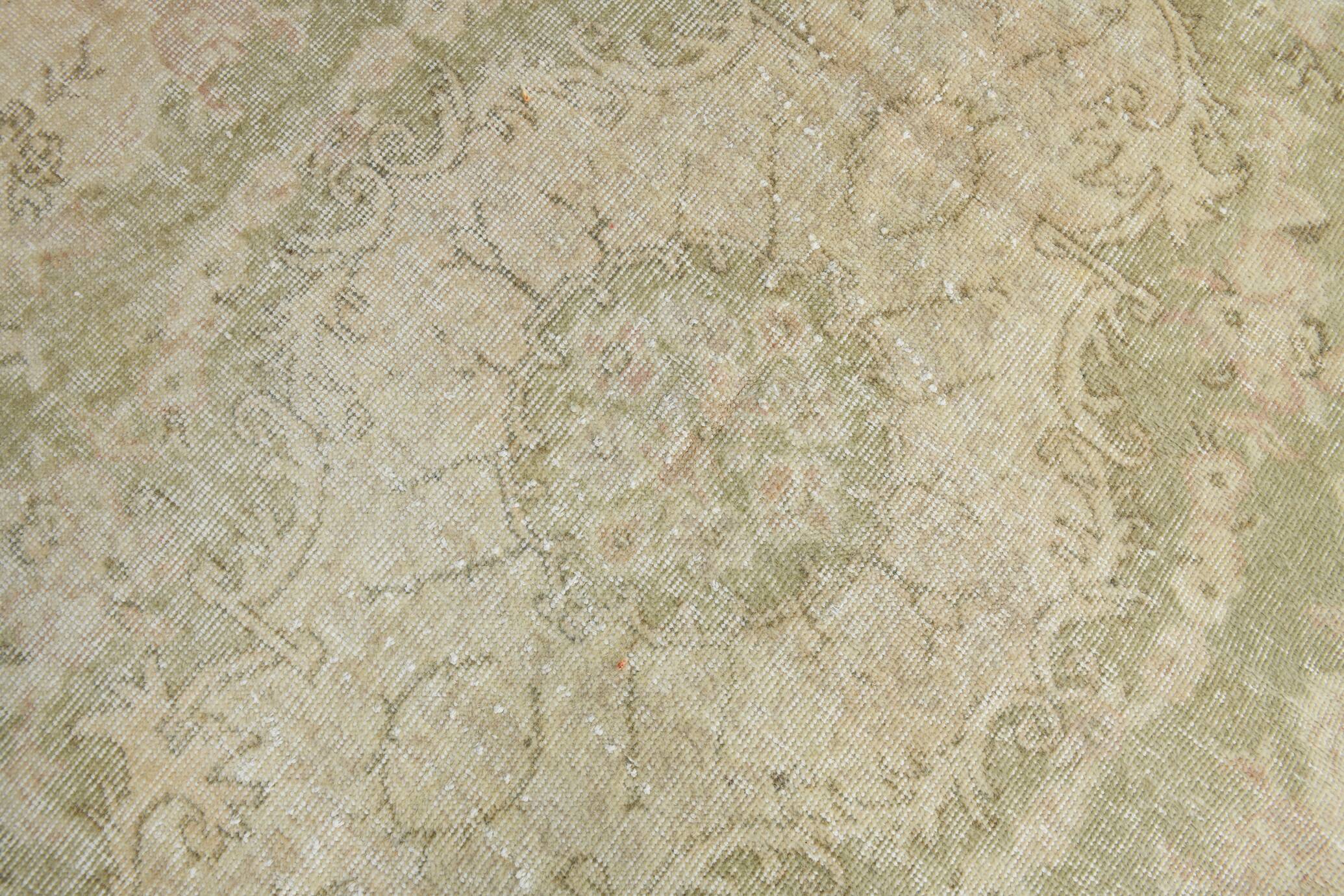 5x8 Green Cream Oriental Turkish Vintage Rug,  142x240Cm