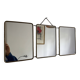 Vintage 1960 triptych mirror barber hairdresser Japonese style - 25 x 60 cm