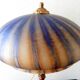 Lampe « Champignon » Art-Nouveau — iped en bronze et abat-jour dôme en pâte de verre